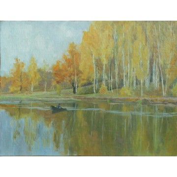 The river Vorya in the fall. Sketch for the picture. Series 'Abramtsevo'
