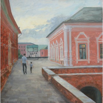 Twilight in Vysoko-Petrovsky monastery.