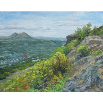Mikhailovsky slope of Mashuk mountain. Series 'Pyatigorsk sketches 2019'.