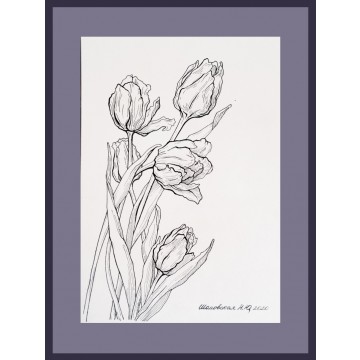 Tulips. Diptych 'Spring flowers'